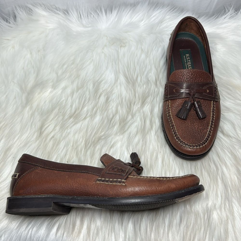 H.S. Trask Bozeman Men's Brown‎ Leather Tassel Loafers Sz 9